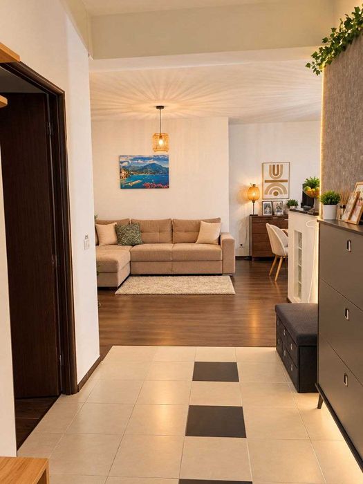 2 Camere Renovat 58.7MP Podul Constanța-Bucurestii Noi-Soseaua Chitilei Mobilat Utilat Complet Clasa A-Centrala Proprie in spate Akcent City Marmura