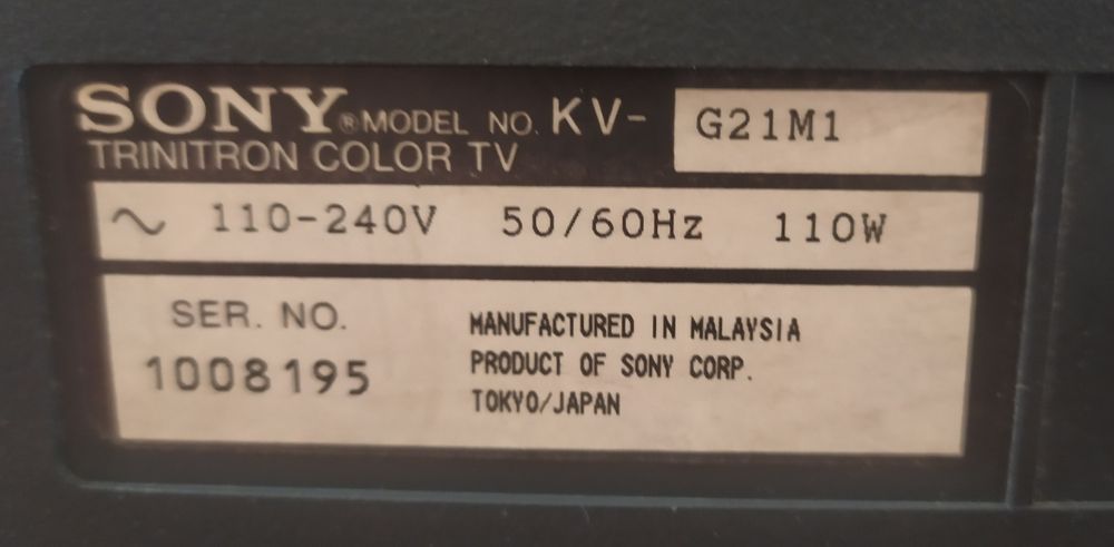 телевизор SONY Trinitron KV-G21M1 -за части