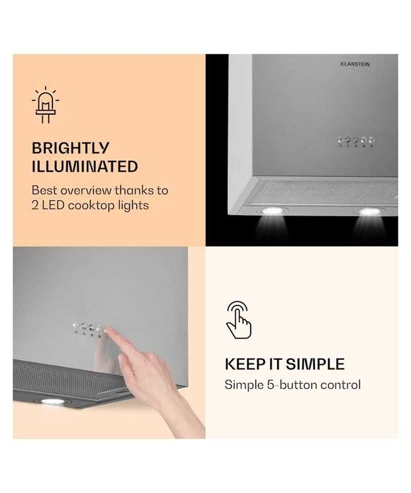 Hotă KLARSTEIN MONUMENTA, inox periat, Nouă