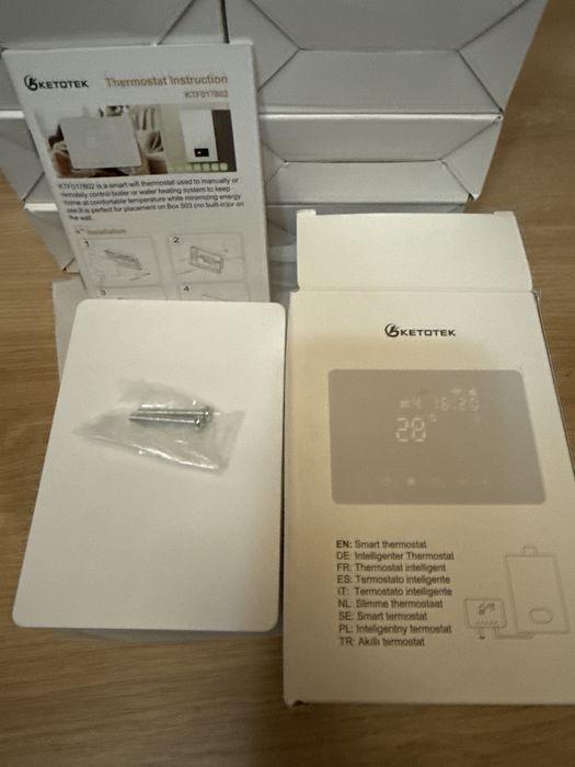 Ketotek KTF017802 termostat smart WiFi wireless pentru centrală termica compatibil Tuya