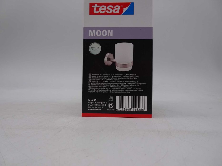 Suport periute dinti tesa Moon 40312, sticla satinata + metal inox