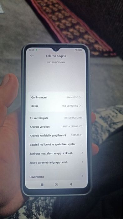 Redmi 12 C xolati yaxshi ekran almashmagan