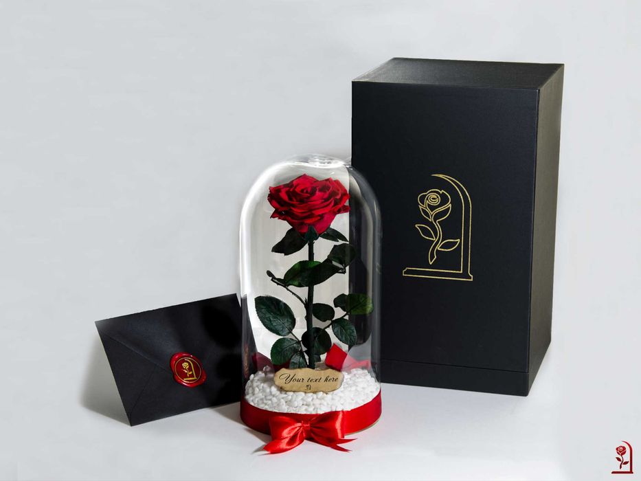 Естествена Вечна Роза в Стъкленица / Подарък за Рожден Ден на Жена