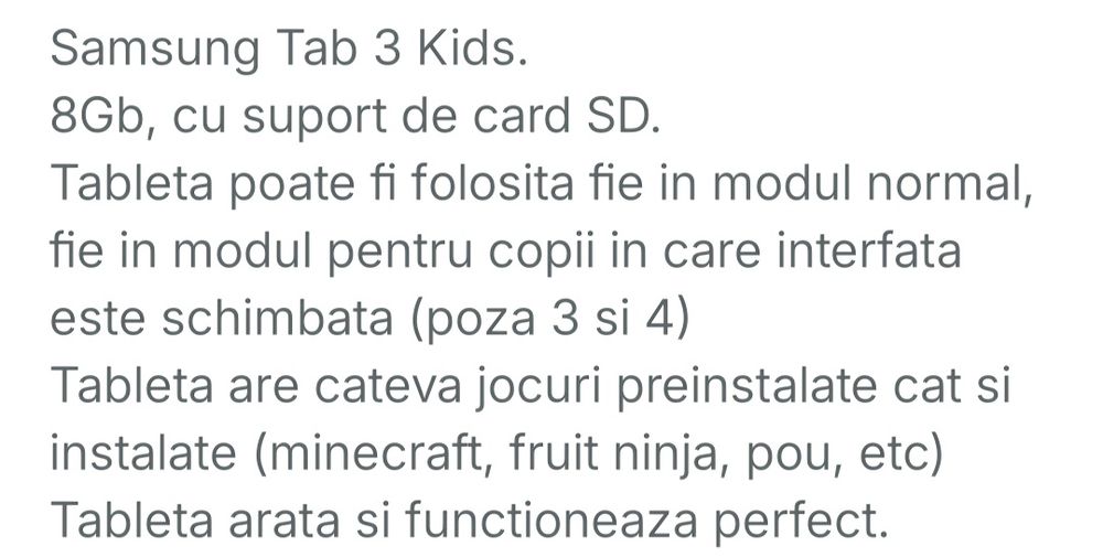 Tableta Samsung Tab3Kids