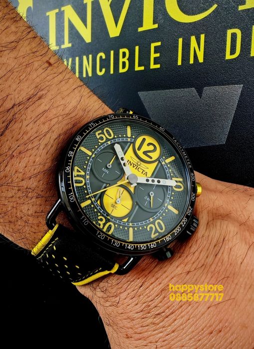 часовник INVICTA Racing Aero Yellow 44 mm, Инвикта нов, ръчен часовник