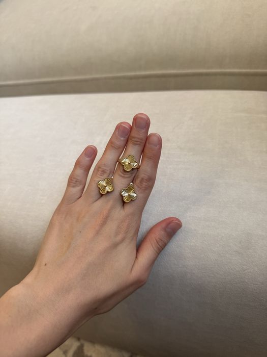 Серьги кольцо Van cleef золото 585