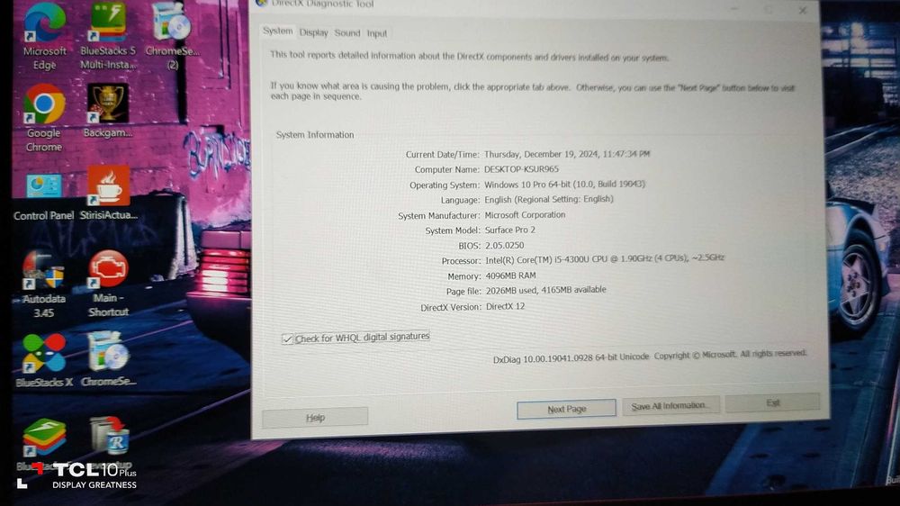 LaptopTableta,2in1,Microsoft Surface Pro,I5,128 giga,Wind 10,Diag auto