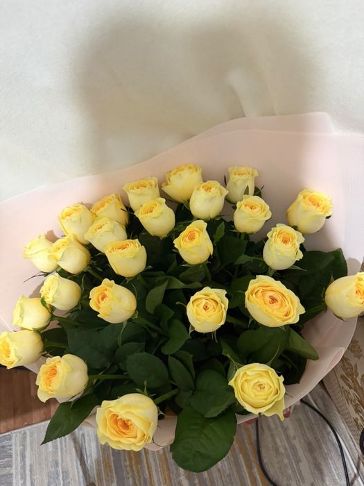 Продам 25 роз желтого цвета