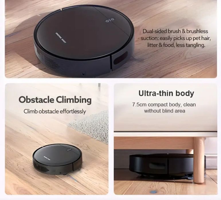 2-в-1 робот прахосмукачка PALTOR с дистанционно, моп и HEPA филтър НОВ