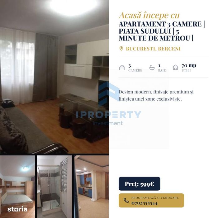 Apartament 3 Camere | Piata Sudului | 5 Minute De Metrou |
