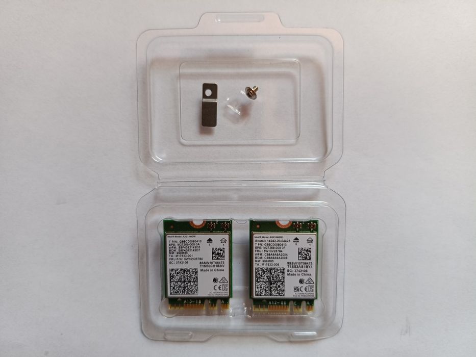 Placă Wireless Wi-Fi 6E Intel AX210 NGW interfață M.2/NGFF 2230 Tri-Band 2,4/5/6 GHz Bluetooth 5.3 viteză 5,4 Gbps - NOU