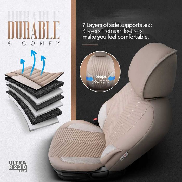 Комплект Луксозна Тапицерия OTOM Advanced – Еко кожа, Бежово.