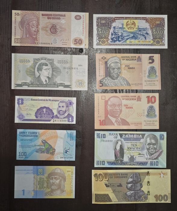 Банкноти 50бр от различни държави