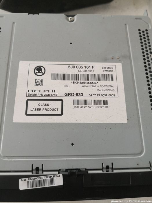 Cd Player Auto Skoda Rapid Ii (Nh3) [ 2012 - > ] Oem 5J0035161F