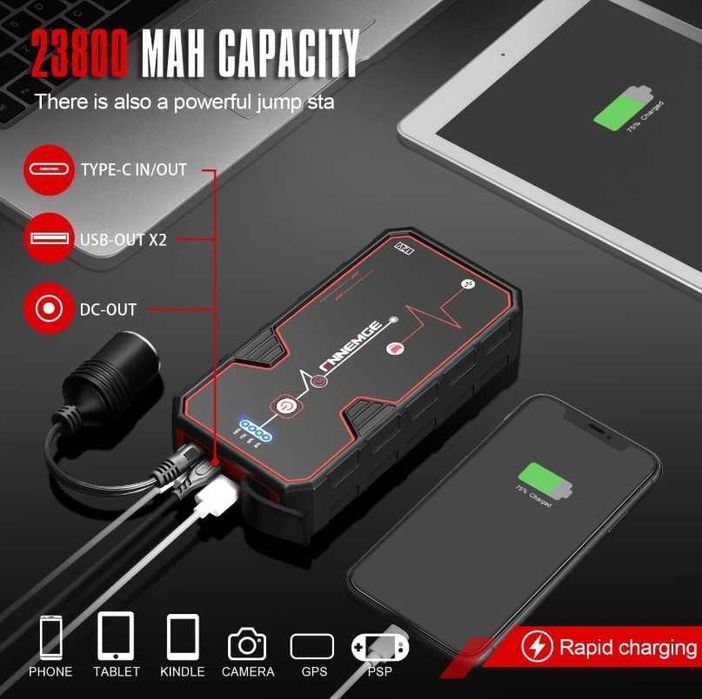 Robot pornire auto jump starter FNNEMGE peak 5000A