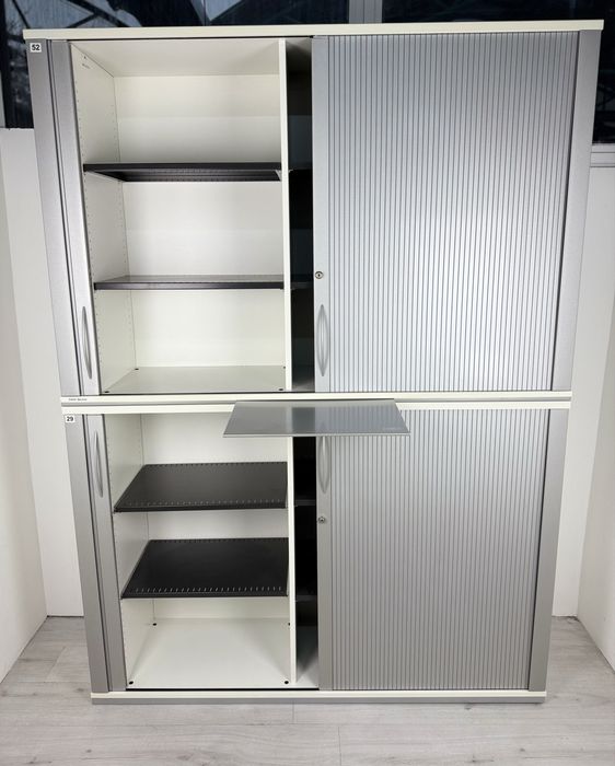 Шкаф Етажерка за документи папки и други матрияли с ролетни врати сиви