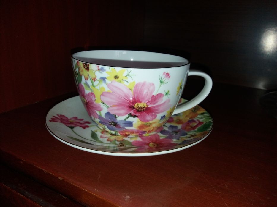 Чайная пара "Цветы и бабочки".