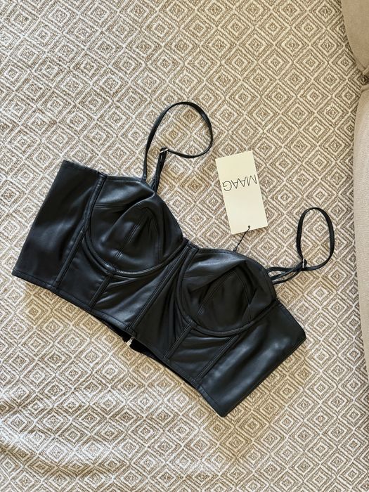 Кожаный топ