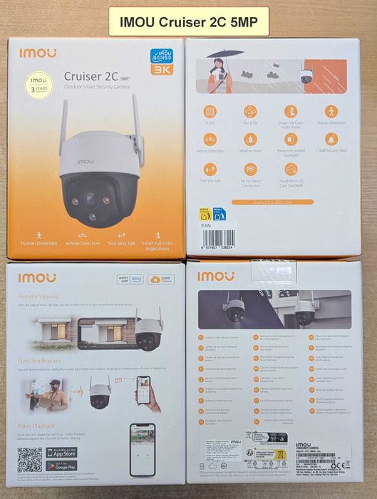 8 вида НОВИ Wi-Fi IP камери IMOU Bullet 3 2C, Cruiser 2 2C Dual SC 4G, Cell PT Lite, AOV PT 4G sim и NVR-N110W-8A0E-P