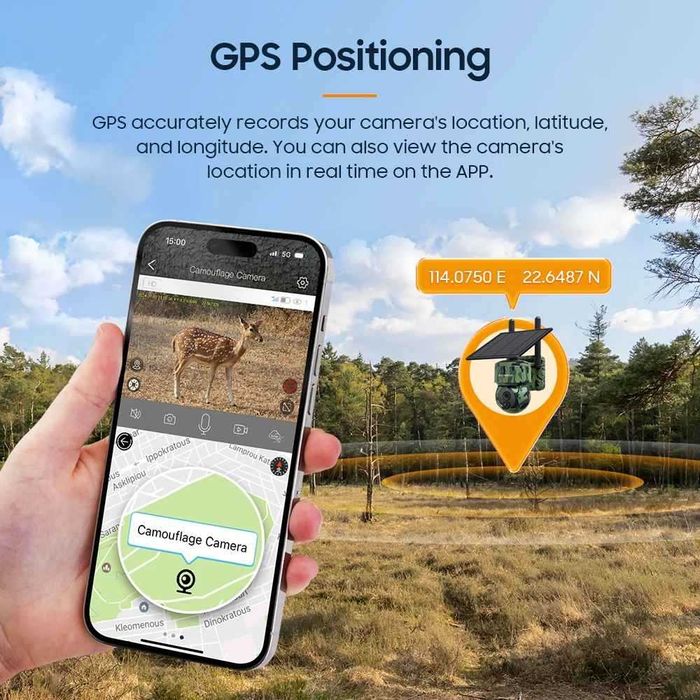 INQMEGA 5MP 4G SIM камера с GPS вградена батерия соларен панел 7800mah