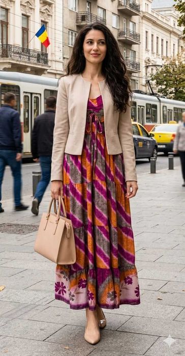 Rochie midi/maxi, cu bretele reglabile, bumbac satinat 100%, marimea S/M