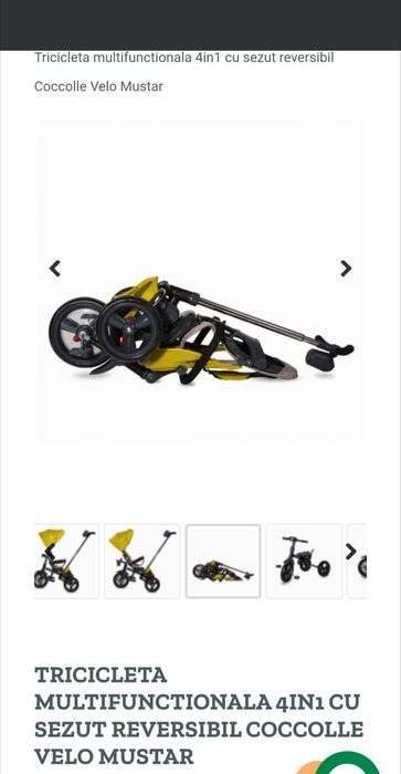 Tricicleta pliabilă multifunctionala 4in1 cu sezut reversibil Coccolle