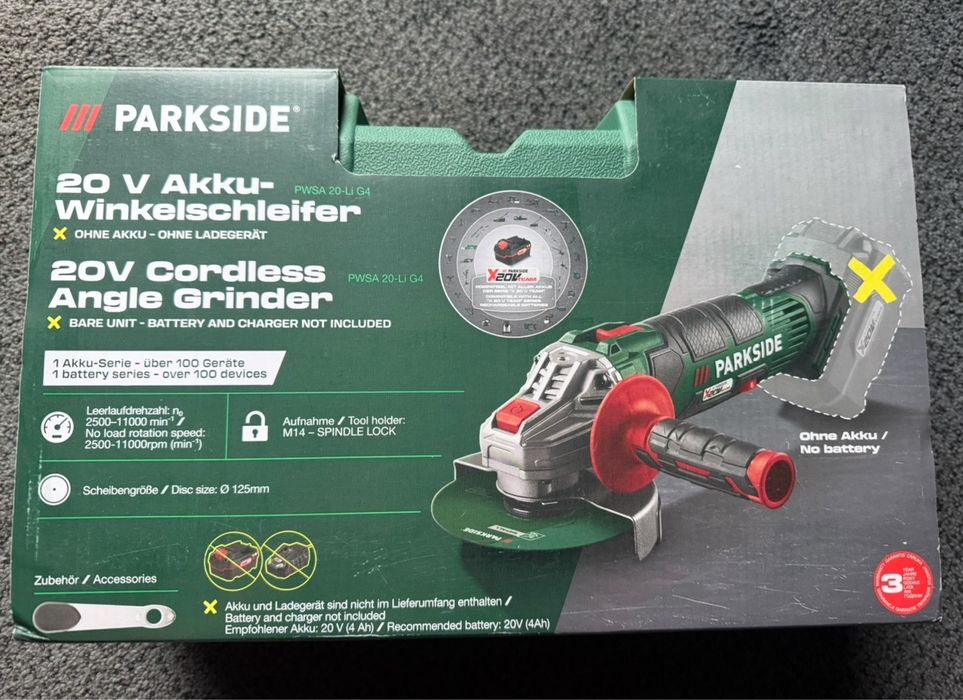 Polizor unghiular flex pe acumulator Parkside