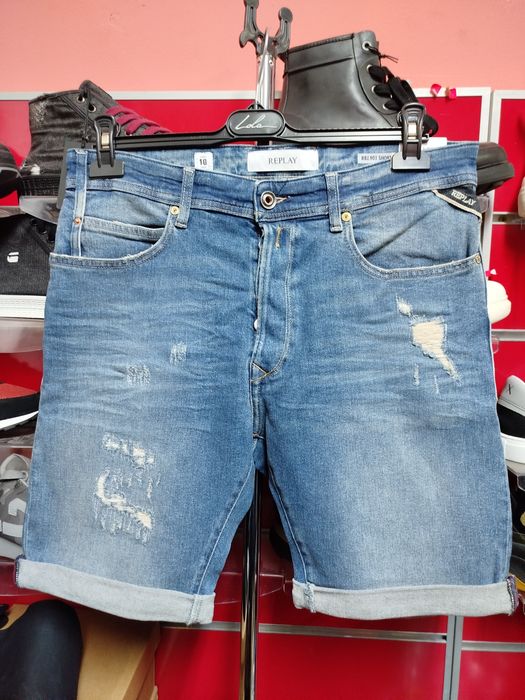 Оригинални къси дънки REPLAY W33 нови мъжки уникални реплей