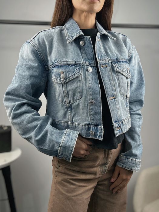 MANGO уникално дамско късо дънково яке