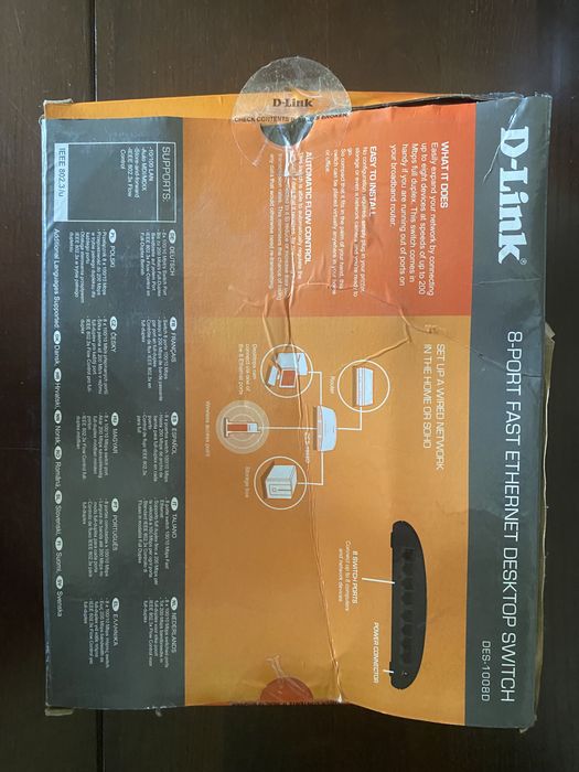 Switch rețea D-Link DES-1008D – 8 porturi