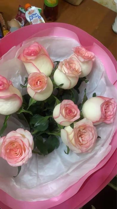 Розвый роза ,9штук