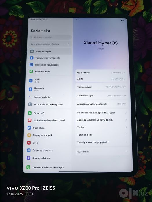 Xiaomi pad 7 pro Sotiladi 128/8  holati yaxshi