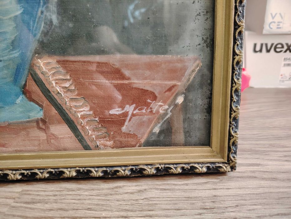 Tablou vechi in ulei cu rama din lemn