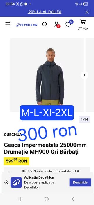 Geaca impermeabila quechua mh 900