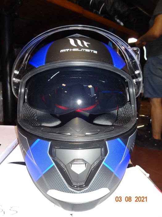 каска MT Thunder 3 SV Trace пистов мото мотор тъмни очила ПРОМО!