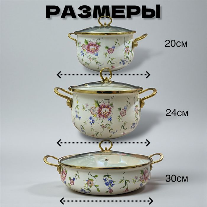 Набор эмалированных кастрюлей