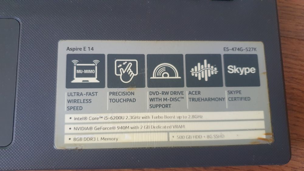 Carcasă, tastatura & placă de bază laptop Acer E5-474G-527K