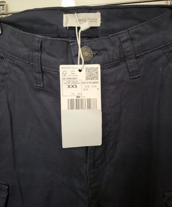 Pantaloni copii cargo bumbac Mango