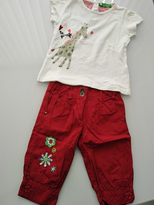 Дънки, блузка+ чантичка за момиче на 1-1,5 годинки-19лв