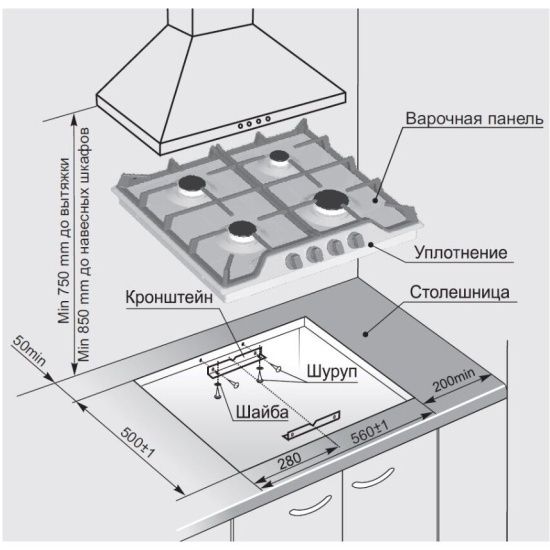 Gefest Газовая панель (встраиваемая)12 12 К 2.  Доставка .
