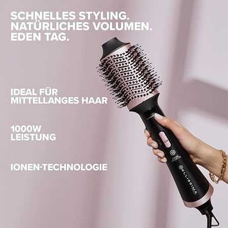 Четка за коса и сешоар Bellissima Volume Dry&Style 11963, черен , 1000 W