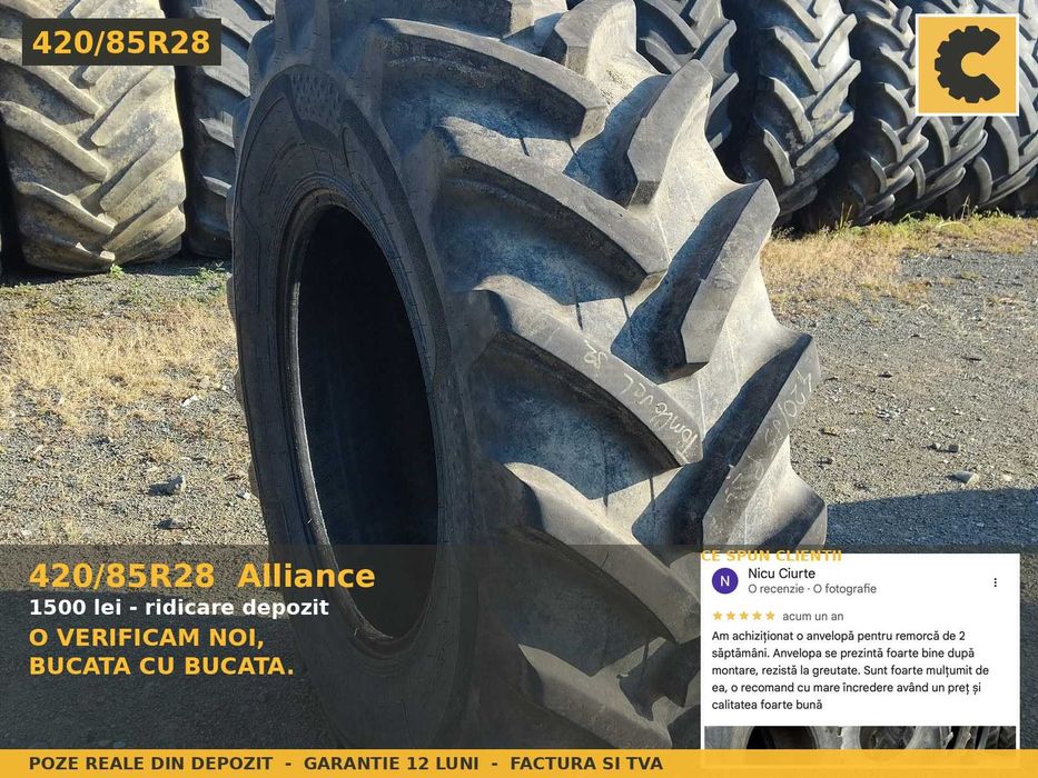 Cauciucuri 16.9R28 420/85R28 Alliance Anvelope Tractor SH REDUS
