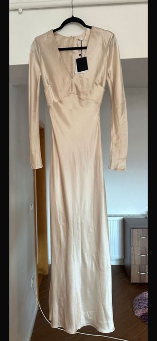 Rochie  ocazie satin ivoire sau mireasă