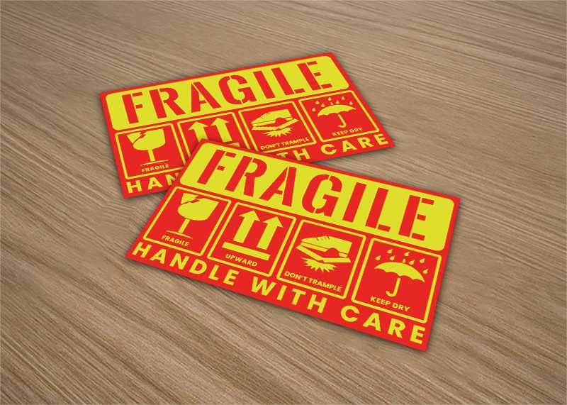 Стикери внимание чупливо