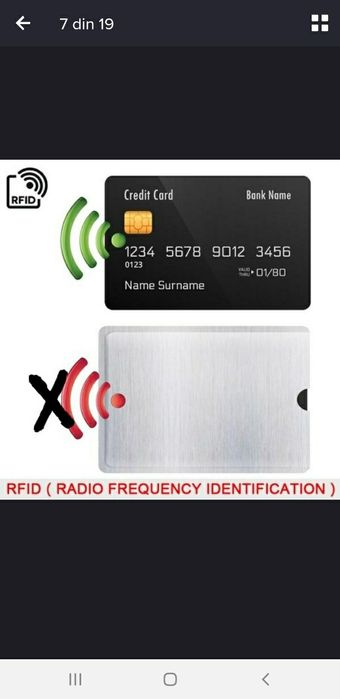 Folie protectie card bancar contactless wireless RFID, NFC