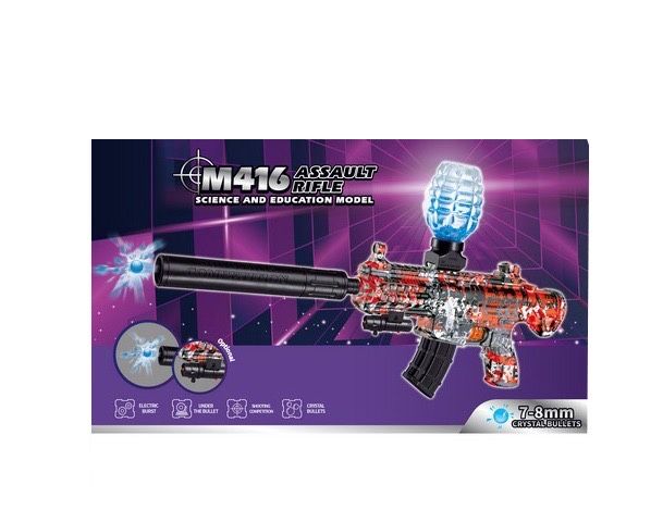 Pistol electric M416 cu bile gel, Acumulator, Reincarcabil, si Lumini