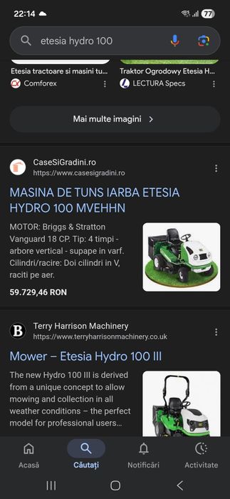 Tractoras iarba gazon Ultra Profesional Etesia Hidraulic VANGUARD!