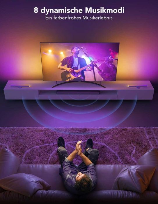 LED светлини Govee TV LIGHT BAR RGBIG  3 опции за поставяне