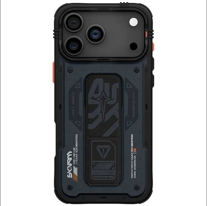 Carcasa Skinarma Aegis cu MagSafe si Grip Stand compatibila cu iPhone 17 Pro Max, Navy Blue