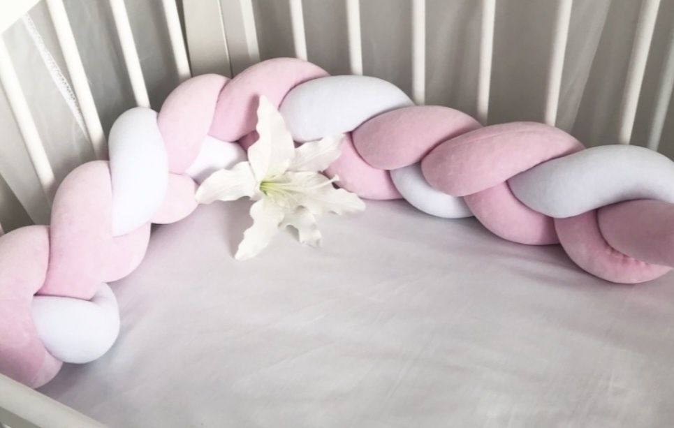 Бортик 120см розовый белый НОВЫЙ